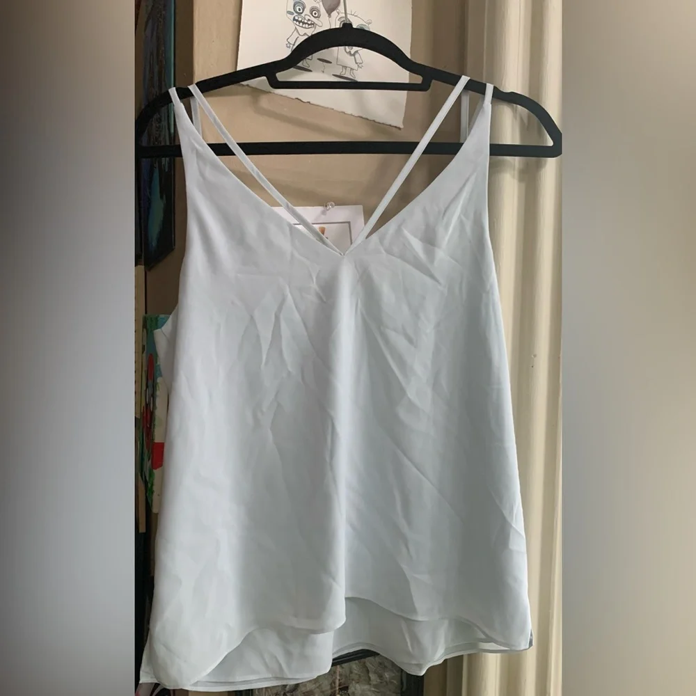 Powder Blue V-neck Topshop Camisole Tank Top - Picture 3 of 4